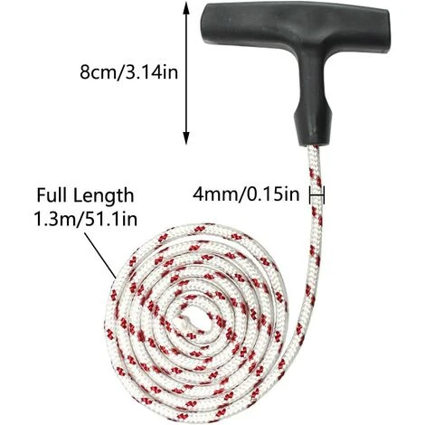 TANABATA Poignée De Démarreur Tondeuse à Gazon Corde De Démarrage à Rappel Avec 3 Pièces Poignée De Démarrage Accessoires De Tondeuse à Cordon Pour La Plupart Des Tondeuses à Gazon 4 TANABATA Poignée De Démarreur Tondeuse à Gazon Corde De Démarrage à Rappel Avec 3 Pièces Poignée De Démarrage Accessoires De Tondeuse à Cordon Pour La Plupart Des Tondeuses à Gazon – Image 2