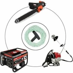 TANABATA Lot De 2 Cordes De Lanceur De 10 M (diamètre : 3 Mm), Cordon De Tirage Sonku Avec 2 Poignées De Lanceur Pour Tondeuse à Gazon Husqvarna Stihl Poulan - Vert -France Tondeuse Soldes Boutique 58221118 5