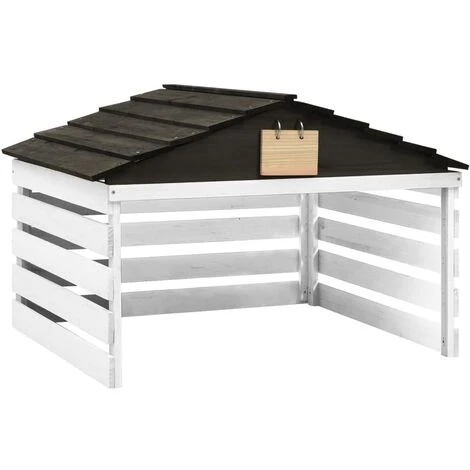 INLIFE Garage De Tondeuse à Gazon Noir Et Blanc 78x74x54 Cm Sapin 4 INLIFE Garage De Tondeuse à Gazon Noir Et Blanc 78x74x54 Cm Sapin – Image 2