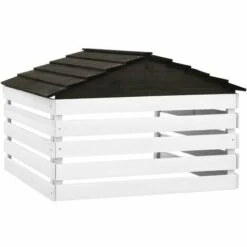 INLIFE Garage De Tondeuse à Gazon Noir Et Blanc 78x74x54 Cm Sapin 10 INLIFE Garage De Tondeuse à Gazon Noir Et Blanc 78x74x54 Cm Sapin -France Tondeuse Soldes Boutique 58276083 4