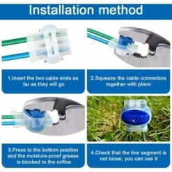 TINOR 20 Pièces Connecteurs De Câble Remplis Des Résines Connecteur Etanche 3 Trous Avec Pince Auto-Dénudante ABS Isolé Pour Les Tondeuses à Gazon Robotisées D'Extérieur, Les Jardins -France Tondeuse Soldes Boutique 58345599 4
