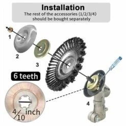 GRID COOL Lame De Coupe-herbe à Tête De Coupe-herbe De 8 Pouces Avec Kit D'adaptateur Universel 4pcs 9 GRID COOL Lame De Coupe-herbe à Tête De Coupe-herbe De 8 Pouces Avec Kit D'adaptateur Universel 4pcs -France Tondeuse Soldes Boutique 58347557 3