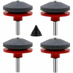 GRID COOL 4 Pièces Affuteur Lame Tondeuse Gazon Universel Aiguiseur Pour Tondeuses Avec 1Pcs Kit D'équilibrage De