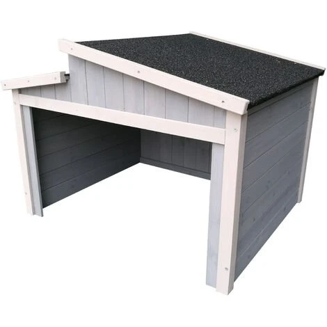 WILTEC Garage Pour Robot-tondeuse Toit Gradin Bois Massif Abri Carport Gris 60,5x73x66,5cm 3 WILTEC Garage Pour Robot-tondeuse Toit Gradin Bois Massif Abri Carport Gris 60,5x73x66,5cm