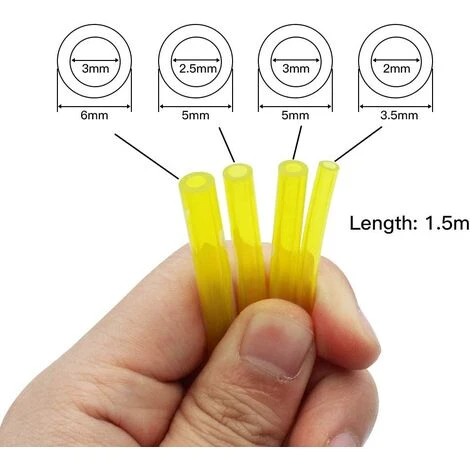 AOUGO 4 Pièces Tuyaux D'Essence Longueur 1.5m Tuyau De Conduite De Carburant Universel Outils De Jardin Jaune Transparent Pour Souffleur Tondeuse Tronçonneuse Tondeuse à Gazon Accessoires 4 AOUGO 4 Pièces Tuyaux D'Essence Longueur 1.5m Tuyau De Conduite De Carburant Universel Outils De Jardin Jaune Transparent Pour Souffleur Tondeuse Tronçonneuse Tondeuse à Gazon Accessoires – Image 2