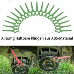 FVBJD 100 Pièces Lames En Plastique,Florabest Border Cutter, Lame De Tondeuse En Plastique Pour Coupe Bordure Florabest(La Couleur Verte) -France Tondeuse Soldes Boutique 58677360 3