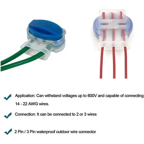 FVBJD Connecteurs De Câble Remplis Des Résines Pour Jardin & Extérieur Et Tondeuse Robot,50 Pièces 5 FVBJD Connecteurs De Câble Remplis Des Résines Pour Jardin & Extérieur Et Tondeuse Robot,50 Pièces – Image 3