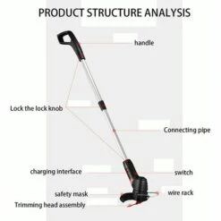 NAXUNNN Tondeuse à Gazon électrique Sans Fil Avec Batterie - Portable Et Extensible - Sans Fil - Pour Terrasse, Jardin -France Tondeuse Soldes Boutique 59081862 3