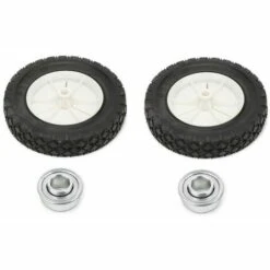 CYCLINGCOLORS 2x Roue De Tondeuse Universelle Diamètre 200mm Avec Pneu 8 X 1,75 Moyeu 35mm + 2x Roulement Tracteur Autoportée