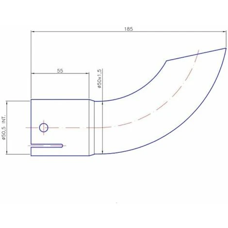 CYCLINGCOLORS Embout D'échappement Coudé Diamètre 55,5mm Intérieur Longueur 190mm Tracteur 4 CYCLINGCOLORS Embout D'échappement Coudé Diamètre 55,5mm Intérieur Longueur 190mm Tracteur – Image 2