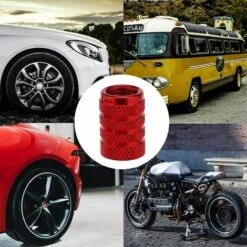 IRISFR Bouchons De Tige De Valve Voiture De Pneu, Couvercle De Bouchon De Valve De Pneu En Aluminium Avec Anneau En Caoutchouc Pour Voitures, SUV, Vélos, Velo Camions, Motos (Rouge), Lilaris 8 Pièces -France Tondeuse Soldes Boutique 60280005 5