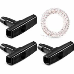 OUSUDELA Corde De Démarrage De 10 M - 3 Mm - Avec 3 Poignées - Pour Tondeuse à Gazon, Tronçonneuse, Débroussailleuse, Pièces De Moteur