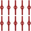 AOUGO 10 Pièces Lames De Tondeuse Jardin Tondeuse Accessoires, Lames De Rechange En Plastique, Outils De Jardin, Petit Trou 5mm, Pour Jardin Pelouse Tondeuse, Coupe-Bordures Sans Fil(Rouge)
