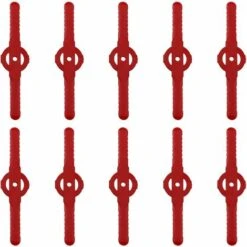AOUGO 10 Pièces Lames De Tondeuse Jardin Tondeuse Accessoires, Lames De Rechange En Plastique, Outils De Jardin, Petit Trou 5mm, Pour Jardin Pelouse Tondeuse, Coupe-Bordures Sans Fil(Rouge)
