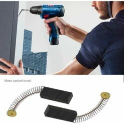Cisea Lot De 2 Paires De Balais De Charbon Pour Moteur 6 X 11 X 30 Mm Pour Meuleuse D'angle Rotative, Perceuse Circulaire, Perceuse électrique, Pièces De Rechange, Accessoires De Rechange, Noir Et Doré -France Tondeuse Soldes Boutique 60606788 3