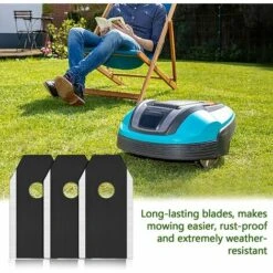 MACARON Lames De Rechange En Titane, 45 Pièces Lames En Titane, Lame Robot Tondeuse, Lames De Couteau En Titane Noir, Lame Tondeuse De Rachange, Pour Husqvarna Automower Gardena Robot Tondeuse Avec 45 Vis LO-Ron -France Tondeuse Soldes Boutique 60657015 4