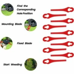 FVBJD Lot De 100 Tondeuse à Gazon En Plastique Lames, Lames De Rechange Pour Coupe Bordure, Pelouse Tondeuse Accessoires, Lames Plastique Rechange, Gros Trou 10mm Petit Trou 5mm (R100) 9 FVBJD Lot De 100 Tondeuse à Gazon En Plastique Lames, Lames De Rechange Pour Coupe Bordure, Pelouse Tondeuse Accessoires, Lames Plastique Rechange, Gros Trou 10mm Petit Trou 5mm (R100) -France Tondeuse Soldes Boutique 61286896 3