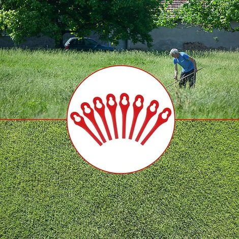 FVBJD Lot De 100 Tondeuse à Gazon En Plastique Lames, Lames De Rechange Pour Coupe Bordure, Pelouse Tondeuse Accessoires, Lames Plastique Rechange, Gros Trou 10mm Petit Trou 5mm (R100) 6 FVBJD Lot De 100 Tondeuse à Gazon En Plastique Lames, Lames De Rechange Pour Coupe Bordure, Pelouse Tondeuse Accessoires, Lames Plastique Rechange, Gros Trou 10mm Petit Trou 5mm (R100) – Image 4