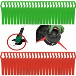 FVBJD 30 Pièces Lames En Plastique, Lames De Coupe En Plastique, Lidl Florabest Edge Cutter Blade Pour Pelouse Coupe Bordures(La Couleur Rouge)