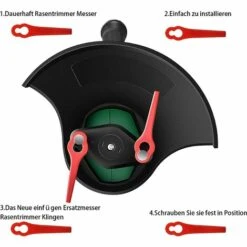 FVBJD 30 Pièces Lames En Plastique, Lames De Coupe En Plastique, Lidl Florabest Edge Cutter Blade Pour Pelouse Coupe Bordures(La Couleur Rouge) -France Tondeuse Soldes Boutique 61286937 4