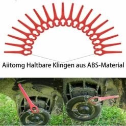 FVBJD 30 Pièces Lames En Plastique, Lames De Coupe En Plastique, Lidl Florabest Edge Cutter Blade Pour Pelouse Coupe Bordures(La Couleur Rouge) -France Tondeuse Soldes Boutique 61286942 3