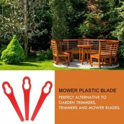 EINEMGELD 100 Pièces Jardin Pelouse Tondeuse Lames Plastique Accessoires De Tondeuse à Gazon Lames En Plastique Couteau De Rechange En Plastique Pour FRT18A FRT18A1 ART46155 FRT20A1 Accessoires -France Tondeuse Soldes Boutique 61325171 4