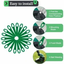 MINKUROW 100 Pièces Lames De Rechange BBC En Plastique, Lames De Coupe Pour Tondeuse à Gazon Et Jardin (vert) 9 MINKUROW 100 Pièces Lames De Rechange BBC En Plastique, Lames De Coupe Pour Tondeuse à Gazon Et Jardin (vert) -France Tondeuse Soldes Boutique 61362978 3