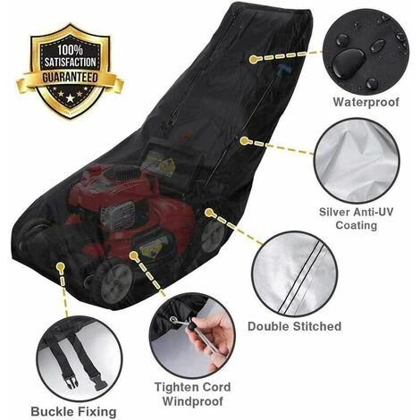 SINCèREETALI Couverture Tondeuse à Gazon Housse De Tondeuse à Gazon Protection Pour Tondeuse Noir 74×39×25 Inches 5 SINCèREETALI Couverture Tondeuse à Gazon Housse De Tondeuse à Gazon Protection Pour Tondeuse Noir 74×39×25 Inches – Image 3