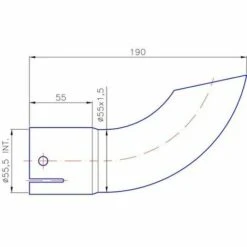 CYCLINGCOLORS Embout Tube Pot échappement Diamètre 55mm Longueur 190mm Noir Tracteur Engin Agricole Chantier -France Tondeuse Soldes Boutique 64658940 2