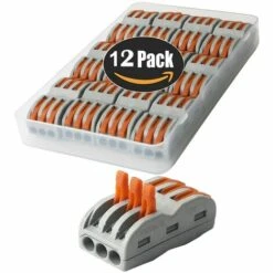 BEARSU Bornes De Connexion Automatique, Rapide Connecteur De Fil De Câble, Connecteur à écrou à Levier, Assortiment De Conducteurs Connecteurs De Fils Compacts SPL-3 (Paquet De 12)