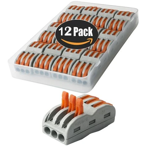BEARSU Bornes De Connexion Automatique, Rapide Connecteur De Fil De Câble, Connecteur à écrou à Levier, Assortiment De Conducteurs Connecteurs De Fils Compacts SPL-3 (Paquet De 12) 3 BEARSU Bornes De Connexion Automatique, Rapide Connecteur De Fil De Câble, Connecteur à écrou à Levier, Assortiment De Conducteurs Connecteurs De Fils Compacts SPL-3 (Paquet De 12)