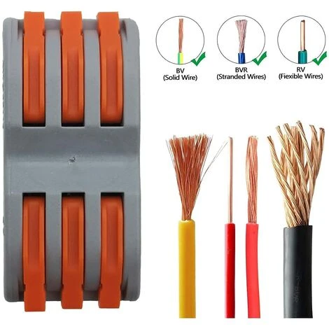 BEARSU Bornes De Connexion Automatique, Rapide Connecteur De Fil De Câble, Connecteur à écrou à Levier, Assortiment De Conducteurs Connecteurs De Fils Compacts SPL-3 (Paquet De 12) 6 BEARSU Bornes De Connexion Automatique, Rapide Connecteur De Fil De Câble, Connecteur à écrou à Levier, Assortiment De Conducteurs Connecteurs De Fils Compacts SPL-3 (Paquet De 12) – Image 4