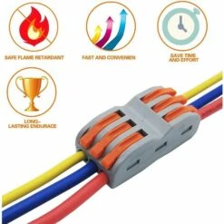 BEARSU Bornes De Connexion Automatique, Rapide Connecteur De Fil De Câble, Connecteur à écrou à Levier, Assortiment De Conducteurs Connecteurs De Fils Compacts SPL-3 (Paquet De 12) 11 BEARSU Bornes De Connexion Automatique, Rapide Connecteur De Fil De Câble, Connecteur à écrou à Levier, Assortiment De Conducteurs Connecteurs De Fils Compacts SPL-3 (Paquet De 12) -France Tondeuse Soldes Boutique 65098821 5