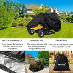 AOUGO Housse Tondeuse Autoportée, Couverture De Tondeuse à Gazon, 420D Tissu Oxford Résistant Aux UV/Eau/poussière, Housse Universelle Pour Tracteur De Jardin (L245 X W50 X H140CM) -France Tondeuse Soldes Boutique 65392710 3