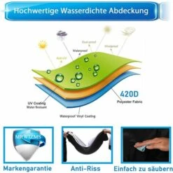 AOUGO Housse Tondeuse Autoportée, Couverture De Tondeuse à Gazon, 420D Tissu Oxford Résistant Aux UV/Eau/poussière, Housse Universelle Pour Tracteur De Jardin (L245 X W50 X H140CM) -France Tondeuse Soldes Boutique 65392710 5