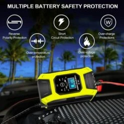 OSQI Chargeur De Batterie Intelligent 7A/12V Chargeur De Moto Rapide Portable Avec Mode De Réparation De Protection D'affichage LCD Pour Voiture Moto Auto Jaune -France Tondeuse Soldes Boutique 65501570 3