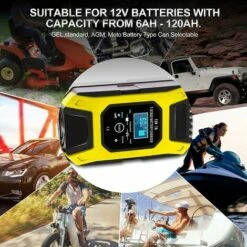 OSQI Chargeur De Batterie Intelligent 7A/12V Chargeur De Moto Rapide Portable Avec Mode De Réparation De Protection D'affichage LCD Pour Voiture Moto Auto Jaune -France Tondeuse Soldes Boutique 65501570 5