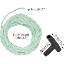 OSQI Lot De 2 Cordes De Démarrage De 10 M (diamètre : 3 Mm), Corde De Traction Avec 2 Poignées De Démarrage Pour Tondeuse à Gazon Husqvarna Stihl Poulan - Vert -France Tondeuse Soldes Boutique 65502507 2