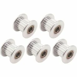 OSQI 2 GT GT2 Courroie Poulie De Renvoi En Aluminium 20 Dents Dent 3 Mm Alésage 5 Mm Pour Imprimante 3d Courroie De Distribution 6 Mm 10 Mm De Largeur (lot De 5 Pièces) (10 Mm - 20T - Alésage 5 Mm, Avec Dent