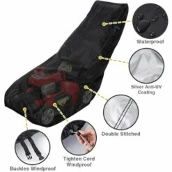 FUHUIDATRADING Housse Pour Tondeuse à Gazon, 193 X 64 X 112 Cm, Oxford 210D, Imperméable, Anti-UV, Anti-poussière, Résistant Aux Intempéries Pour Tracteur-tondeuse Avec Cordon De Serrage Et Sac De Transport -France Tondeuse Soldes Boutique 65634274 4