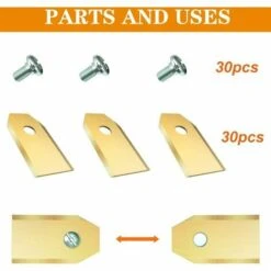 KAEJYIUT Lot De 30 Lames De Rechange En Titane Pour Tous Les Robots Tondeuses à Gazon Husqvarn/Automower/Gardena(3g-0.75mm) Avec 30 Vis, Pour Modèles 105,310,315,320,420,430x,r40i -France Tondeuse Soldes Boutique 66211272 4