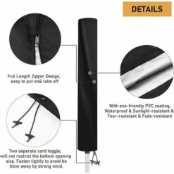PESCE Housse De Protection Pour Séchoirs Parapluie , Tissu Oxford 420D Housse Étanche De Pour Séchoir De Jardins Cordes à Linge Rotatives, Ronde, 160x15x15cm (Noir) -France Tondeuse Soldes Boutique 66263925 4