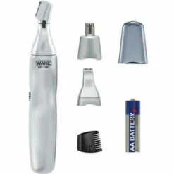 WAHL WALH 5545-2416 - Tondeuse Nez Oreilles Sourcils 3 En 1 - 3 Tetes- Lames Lavables Pour Un Nettoyage Facile - Guide De Coupe - Bla