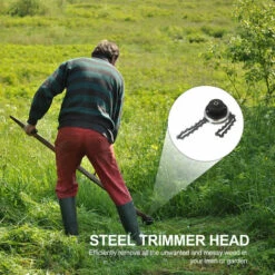 LIFCAUSAL Tête De Tondeuse Avec Lame De Coupe-chaîne à Bobine Tête De Tondeuse à Gazon D'extérieur Outil De Mangeur De Tête De Tondeuse En Acier Pour Remplacement De Tondeuse à Gazon à Arbres Droits -France Tondeuse Soldes Boutique 66373087 3