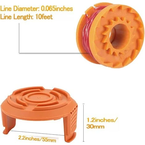 OCXIN Bobines De Fil De Tondeuse à Gazon Pour WORX WA0004.1 (longueur 3m Diamètre ⌀1.65mm) Bobines De Fil En Nylon Coupe-fil WA0010 Tous 20V (WORX WA0004.1, 4 Pièces) 4 OCXIN Bobines De Fil De Tondeuse à Gazon Pour WORX WA0004.1 (longueur 3m Diamètre ⌀1.65mm) Bobines De Fil En Nylon Coupe-fil WA0010 Tous 20V (WORX WA0004.1, 4 Pièces) – Image 2
