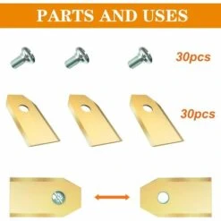 GESCHENKE 30 X Lames De Rechange En Titane Pour Tous Les Tondeuses De Jardin Automower Husqvarna/Gardena/Yard Force/Automower, Robuste (3.1 G / 0.75 Mm) Avec Vis 9 GESCHENKE 30 X Lames De Rechange En Titane Pour Tous Les Tondeuses De Jardin Automower Husqvarna/Gardena/Yard Force/Automower, Robuste (3.1 G / 0.75 Mm) Avec Vis -France Tondeuse Soldes Boutique 67332328 4