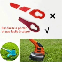 THSINDE Lidl Florabest Lot De 100 Lames De Rechange En Plastique Pour Coupe-bordures FRT18A FRT18A1 Art 46155 FRT20A1 Grand Trou 12 Mm Petit Trou 7 Mm -France Tondeuse Soldes Boutique 67503090 4