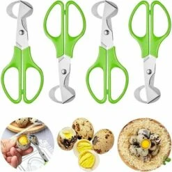 THSINDE Lot De 4 Ciseaux à œufs De Caille, Ciseaux à œufs De Caille En Acier Inoxydable, Petits Ciseaux à œufs De Caille