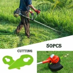 OYLDA 50PCS Lame De Coupe En Plastique Pour Tondeuse à Gazon Compatible Avec La Débroussailleuse, Rouge -France Tondeuse Soldes Boutique 68139800 5