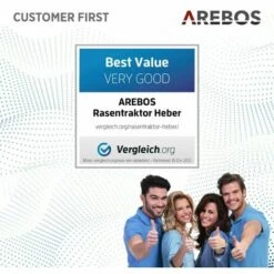 AREBOS Lève-tondeuse Tracteur-tondeuse Dispositif De Levage Cric | 450 Kg | Angle D'inclinaison à Environ 45° | Rouge | Stable Et Solide - Rouge -France Tondeuse Soldes Boutique 7557616 5